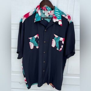Vintage Avanti Hawaiian button down  Men's  shirt  Beach floral size XL
